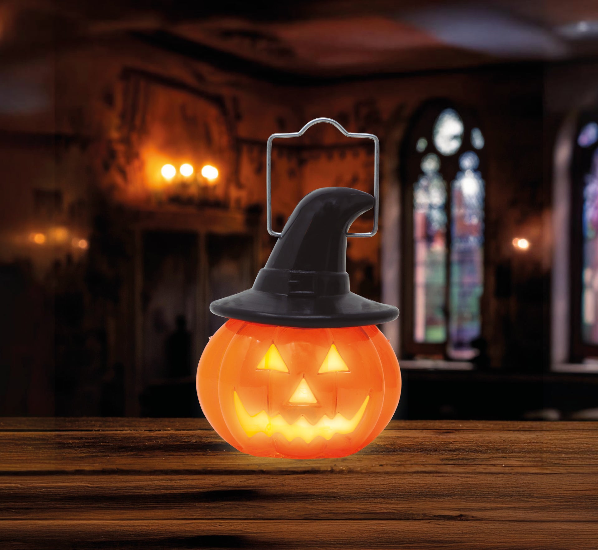 PUMPKIN WITH LIGHT, 8X7 CM