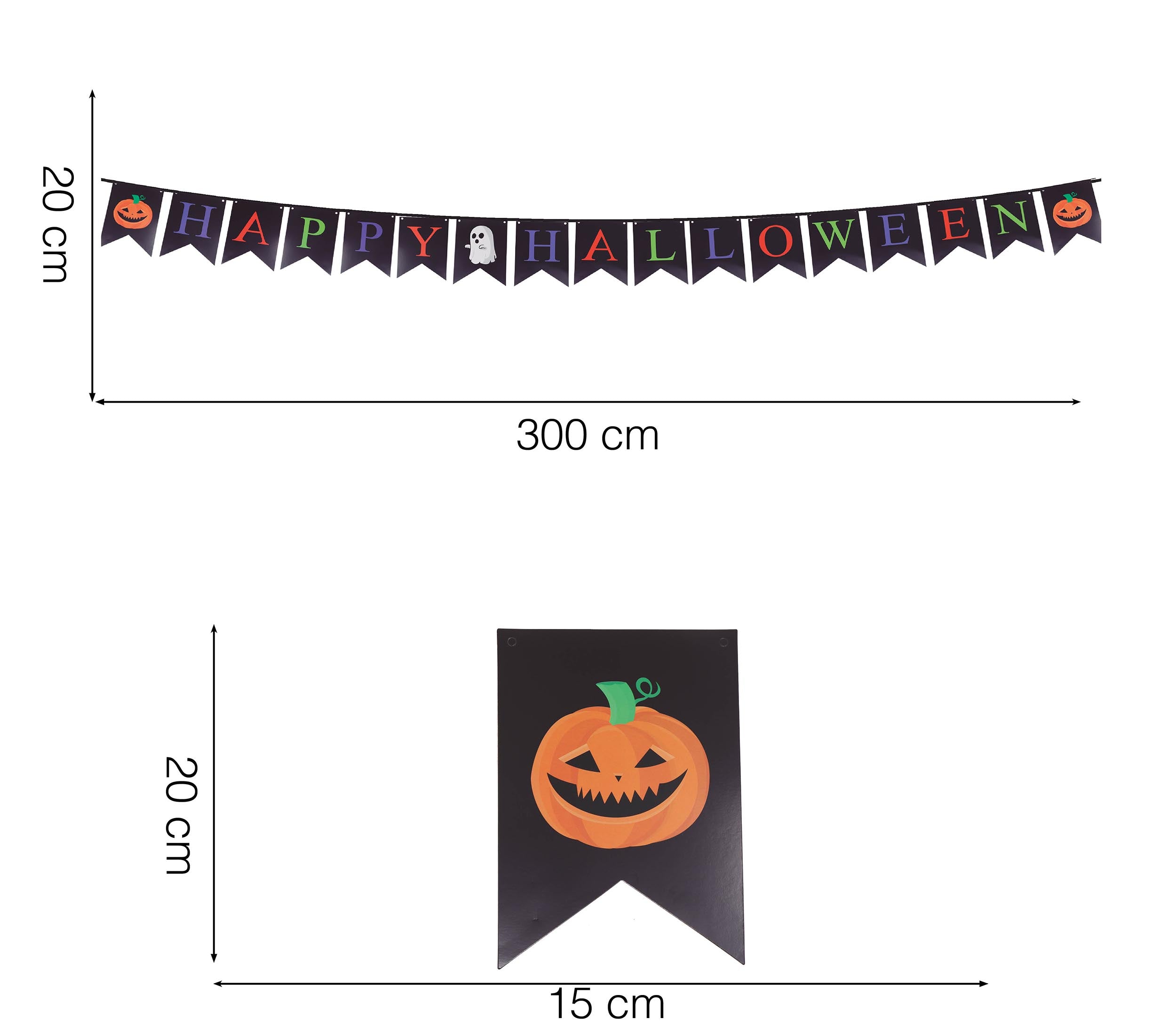 PUMPKIN PENNANT BUNTING 300 CM 15X20 CM HQ