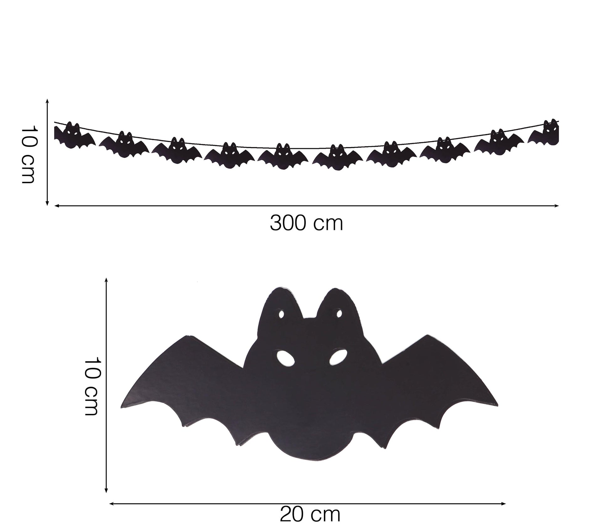 BAT GARLAND 300 CM 20X10 CM HQ
