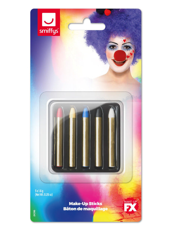 Smiffys Make-Up FX, Face/Body Paint Sticks, Multi, - 2