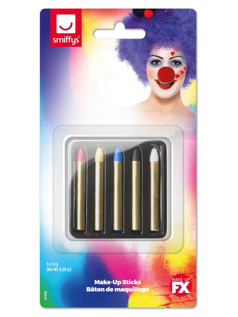 Smiffys Make-Up FX, Face/Body Paint Sticks, Multi, - 1