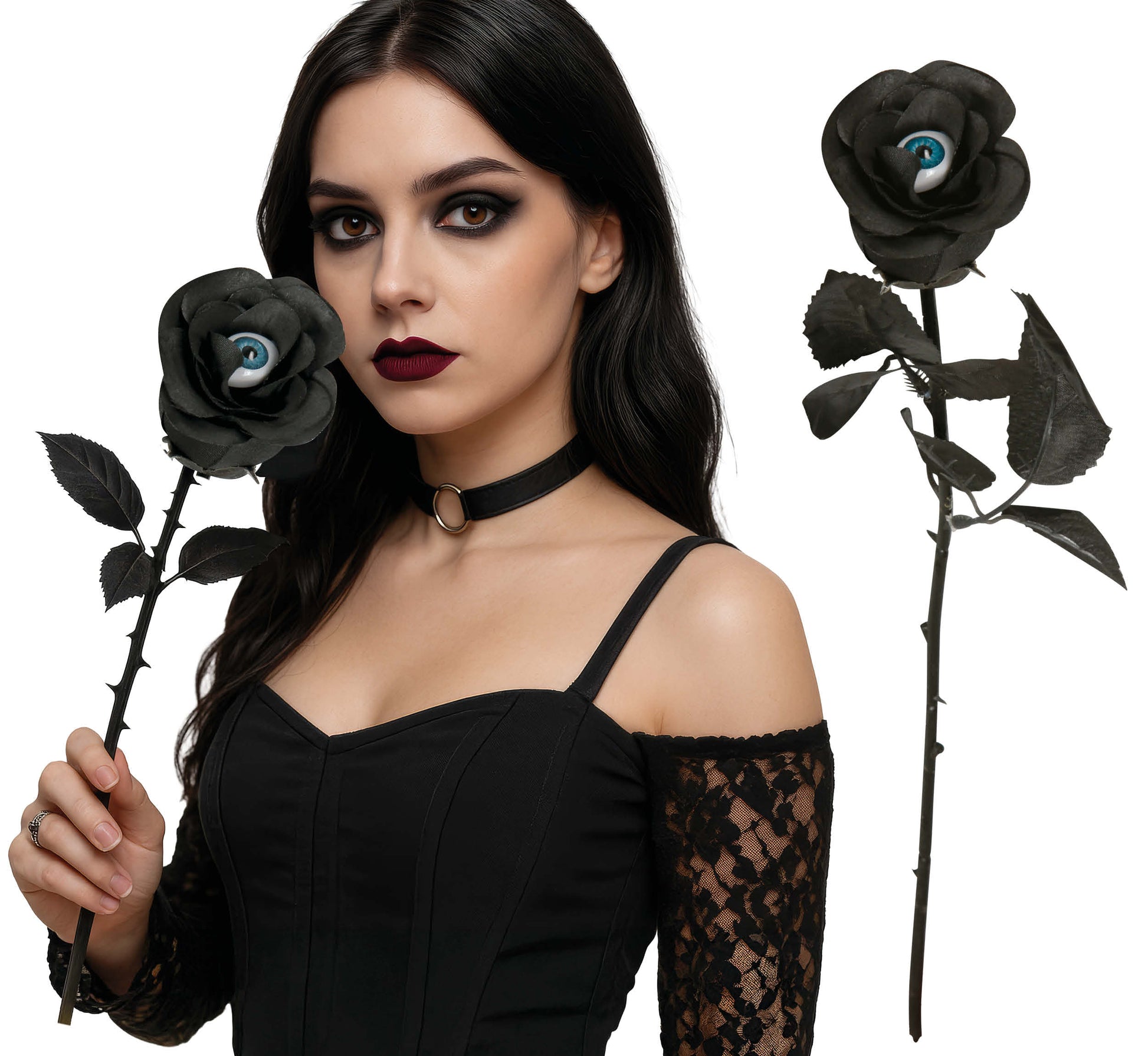 BLACK FLOWER WITH EYE, 42 CMS.