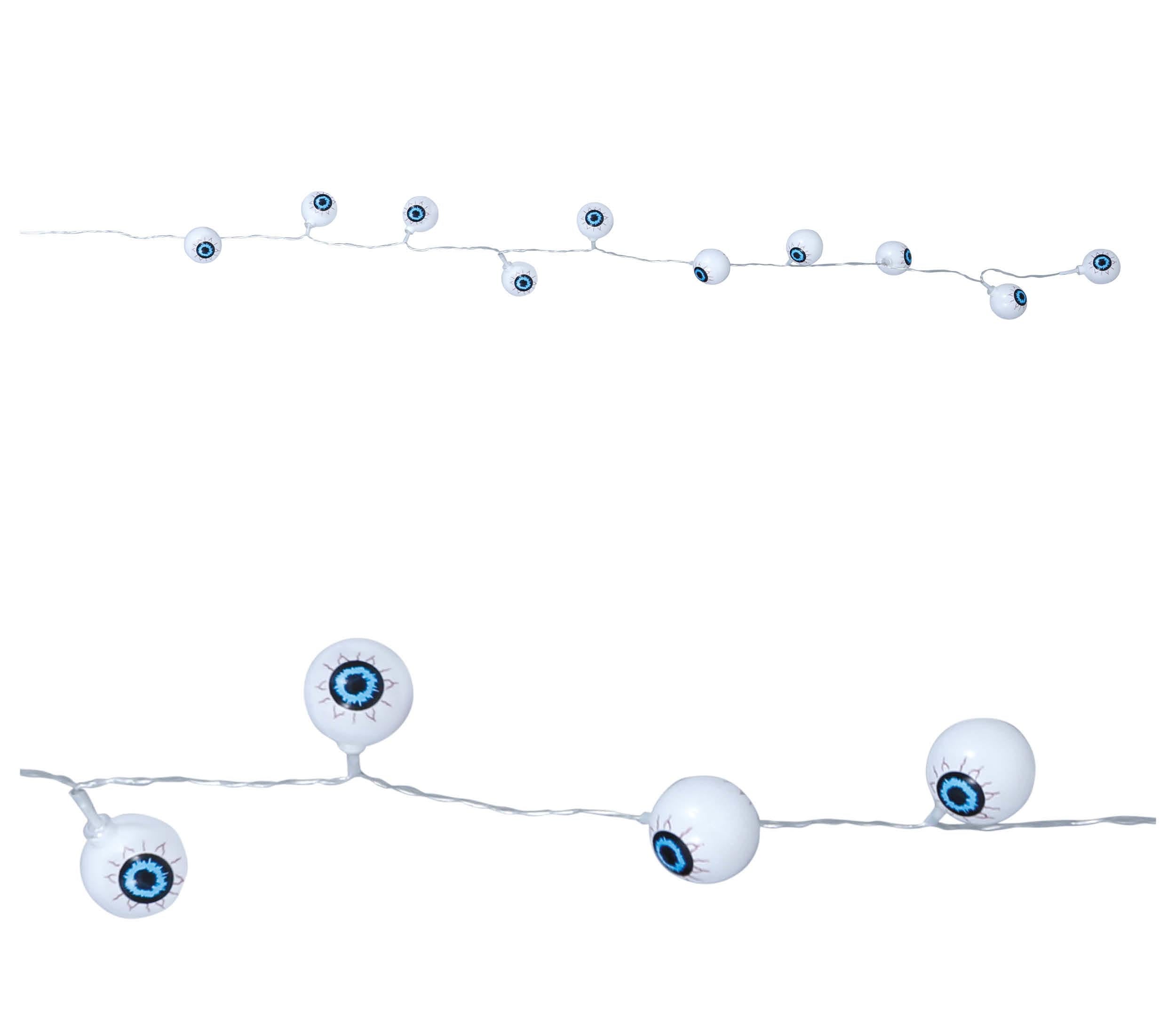 SKELETON EYES GARLAND 10 LEDS, 130 CMS.BATTERIES
