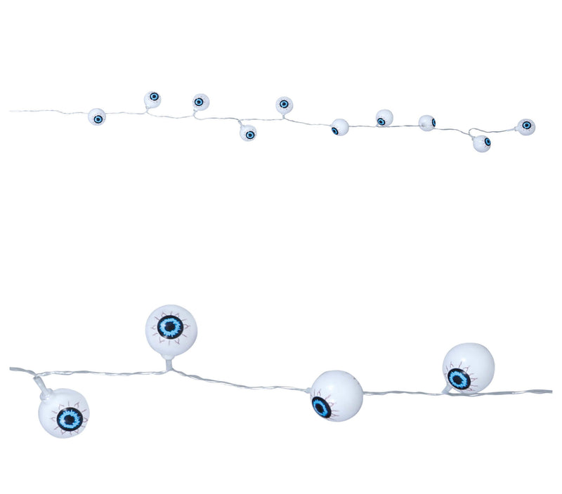 SKELETON EYES GARLAND 10 LEDS, 130 CMS.BATTERIES