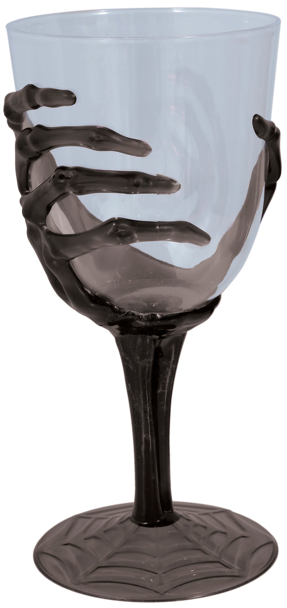 BLACK SKELETON HAND WINE GLASS, 18.5 CM
