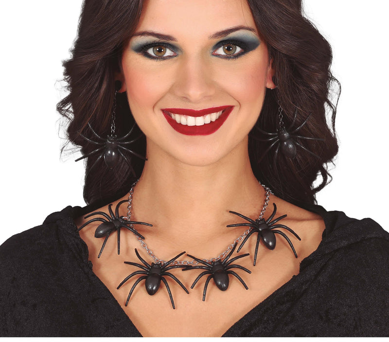 SPIDER NECKLACE AND EARRINGS SET