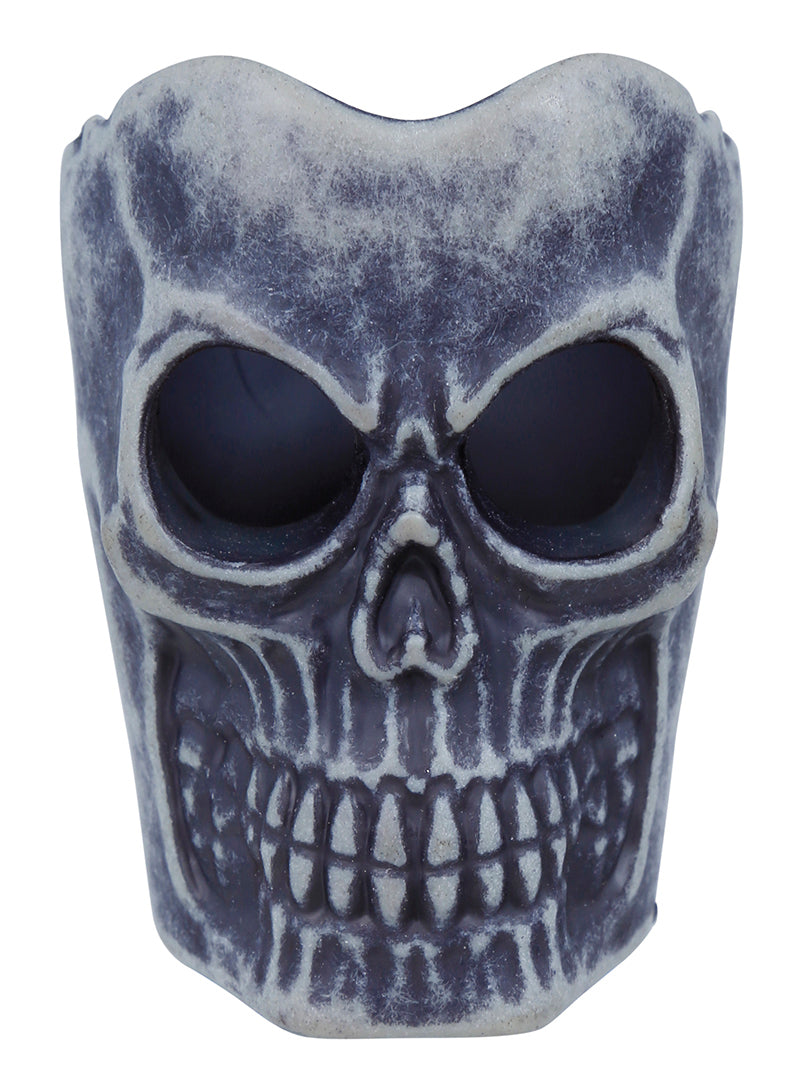 BOX OF 12 SKULL WITH LED CANDLE, 6 CMS.