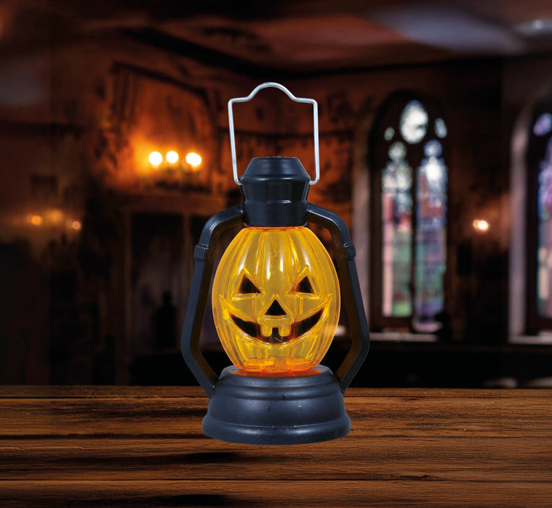 BOX OF 12 PUMPKIN LANTERN WITH LIGHT, 10 CMS.