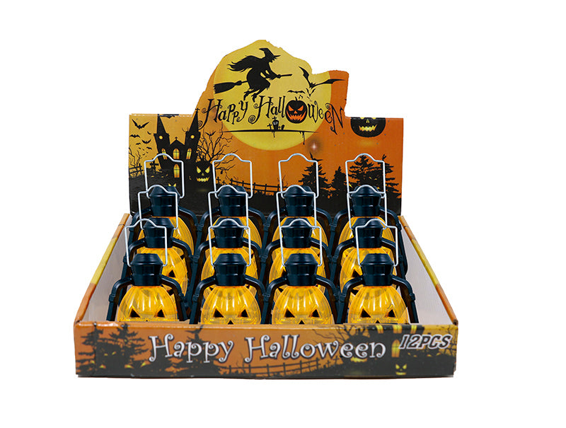 BOX OF 12 PUMPKIN LANTERN WITH LIGHT, 10 CMS.
