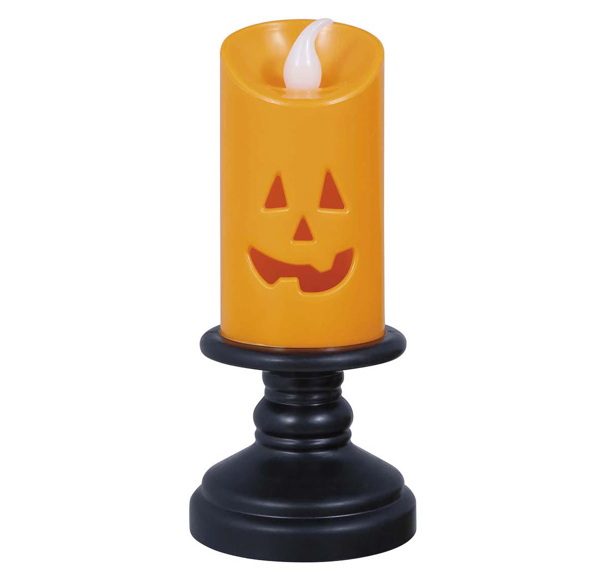 BOX OF 12 ORANGE CANDLE WITH LIGHT, 12.5 CMS.