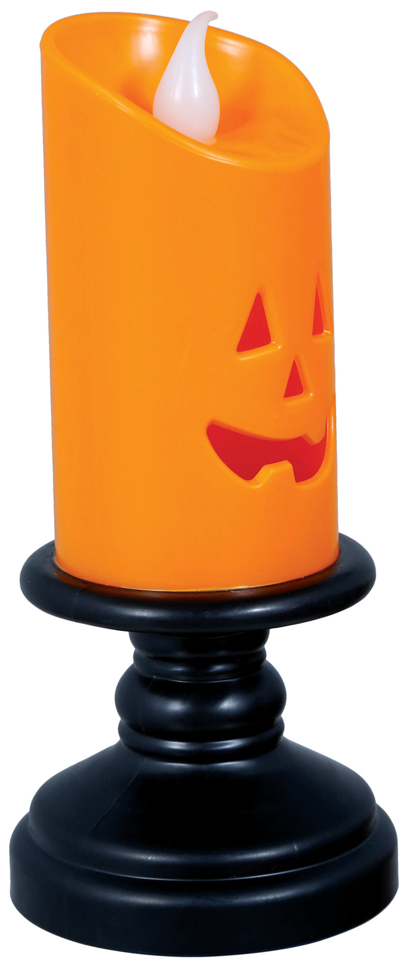 BOX OF 12 ORANGE CANDLE WITH LIGHT, 12.5 CMS.