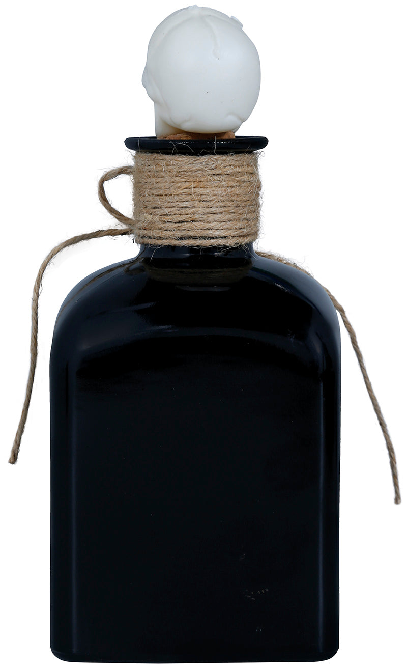 BOTTLE OF POISON WITH SKULL, GLASS, 20 CMS.