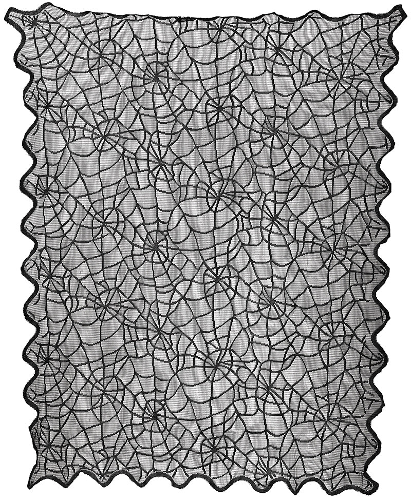 DECOR.BLACK LACE TABLE, WEB 100X75 CM