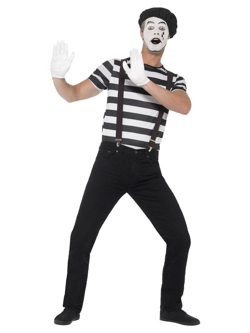 Gentleman Mime Artist Costume, Black - 1