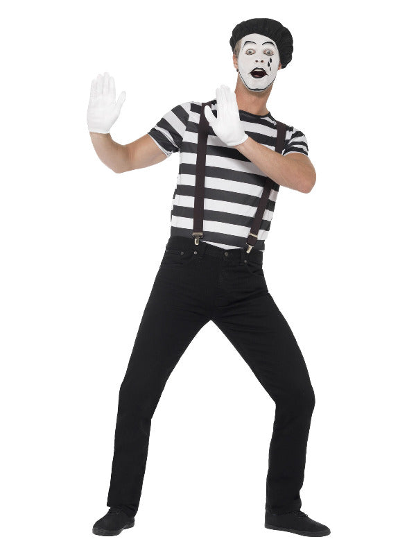 Gentleman Mime Artist Costume, Black - 2