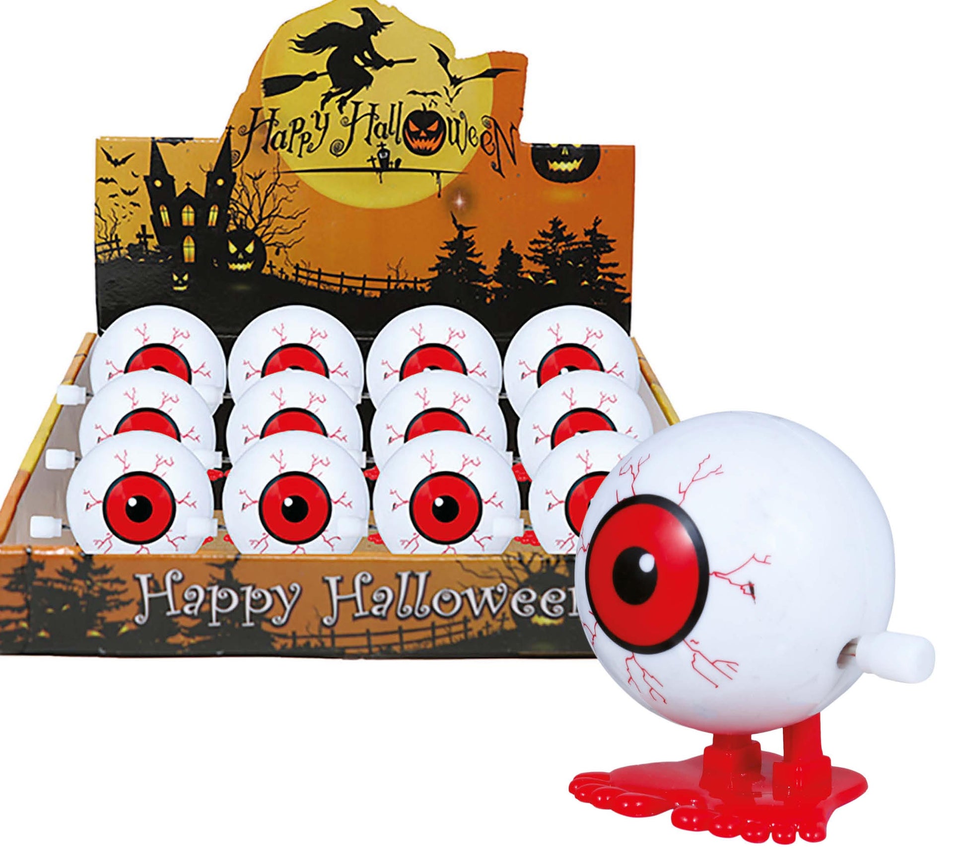 BOX 12 WIND-UP WALKING EYES 5 CM