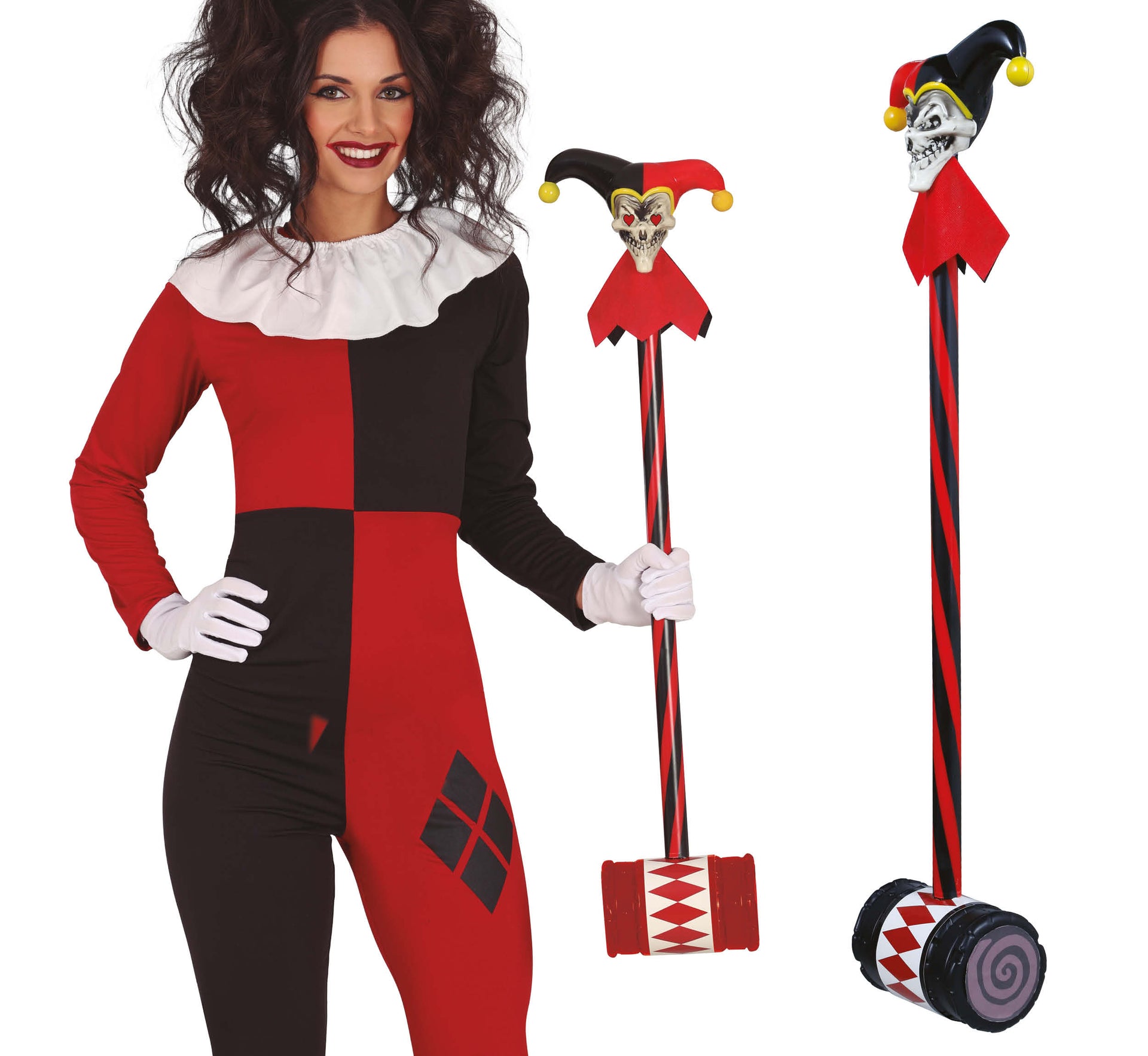 HAMMER WITH DETACHABLE JESTER FACE, 90 CMS.