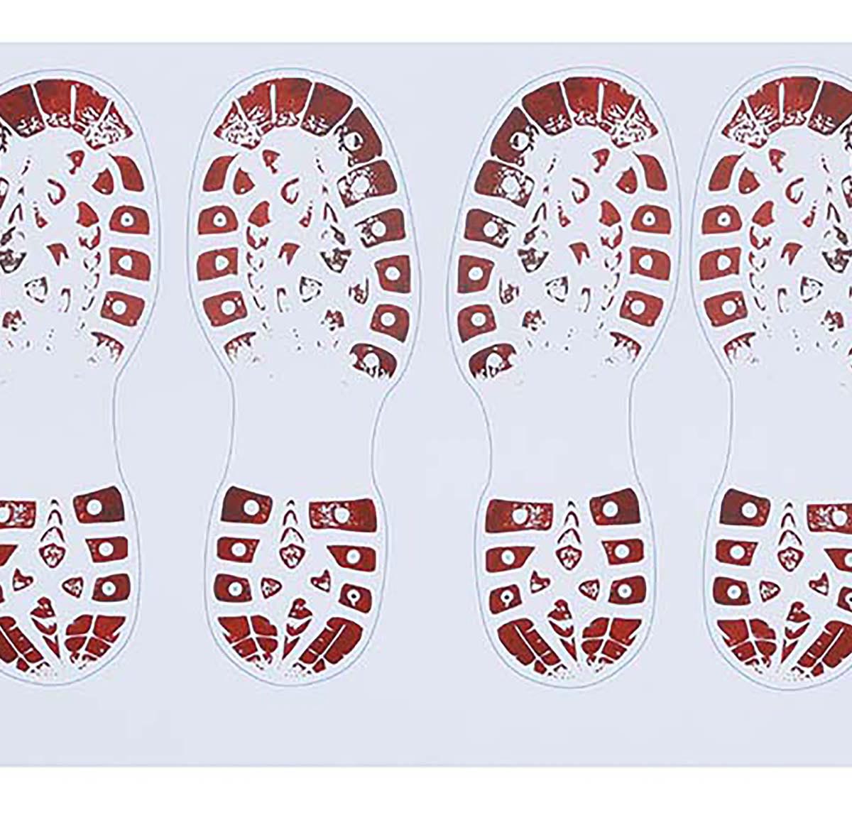 ADHESIVE BLOODY SHOEPRINTS, 2 SHEETS, 25X70 CM