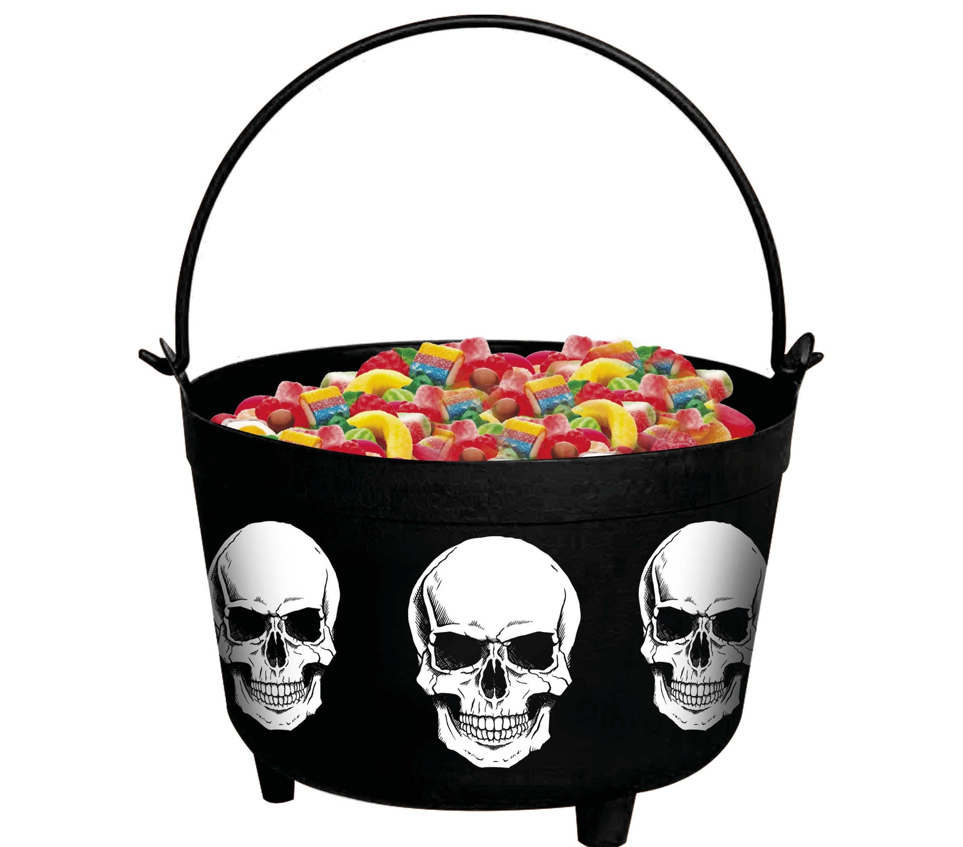 SKULLS CAULDRON, 24X23X15 CMS.