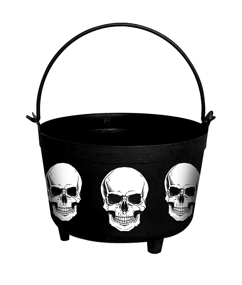 SKULLS CAULDRON, 24X23X15 CMS.