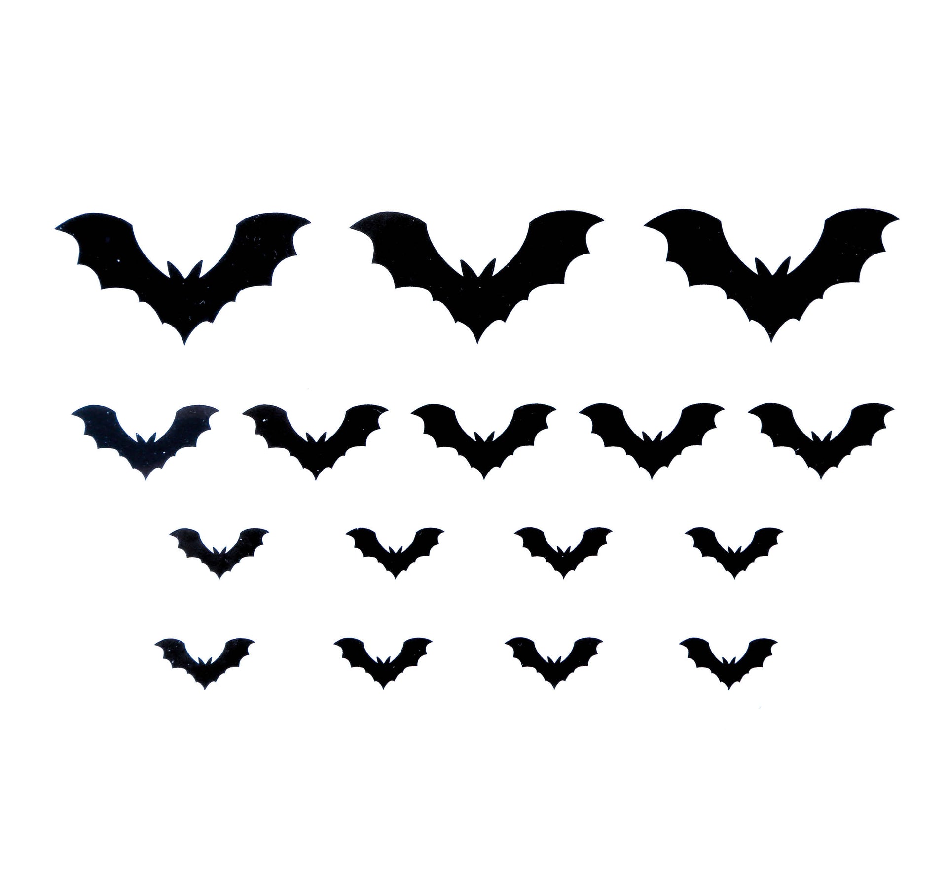 2 SHEETS OF 16 ADHESIVE BATS, TATTOS, 15X11 CMS