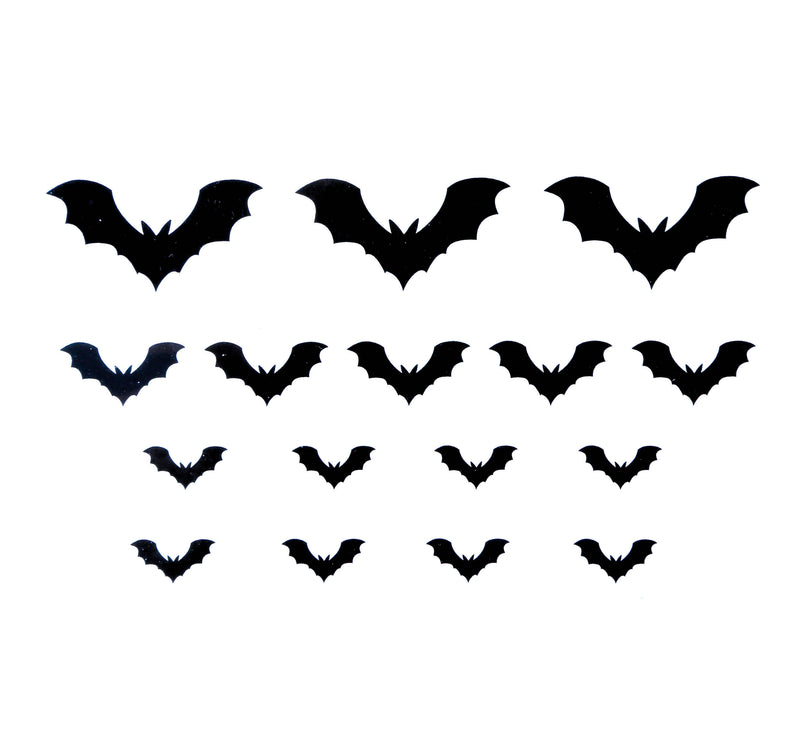 2 SHEETS OF 16 ADHESIVE BATS, TATTOS, 15X11 CMS