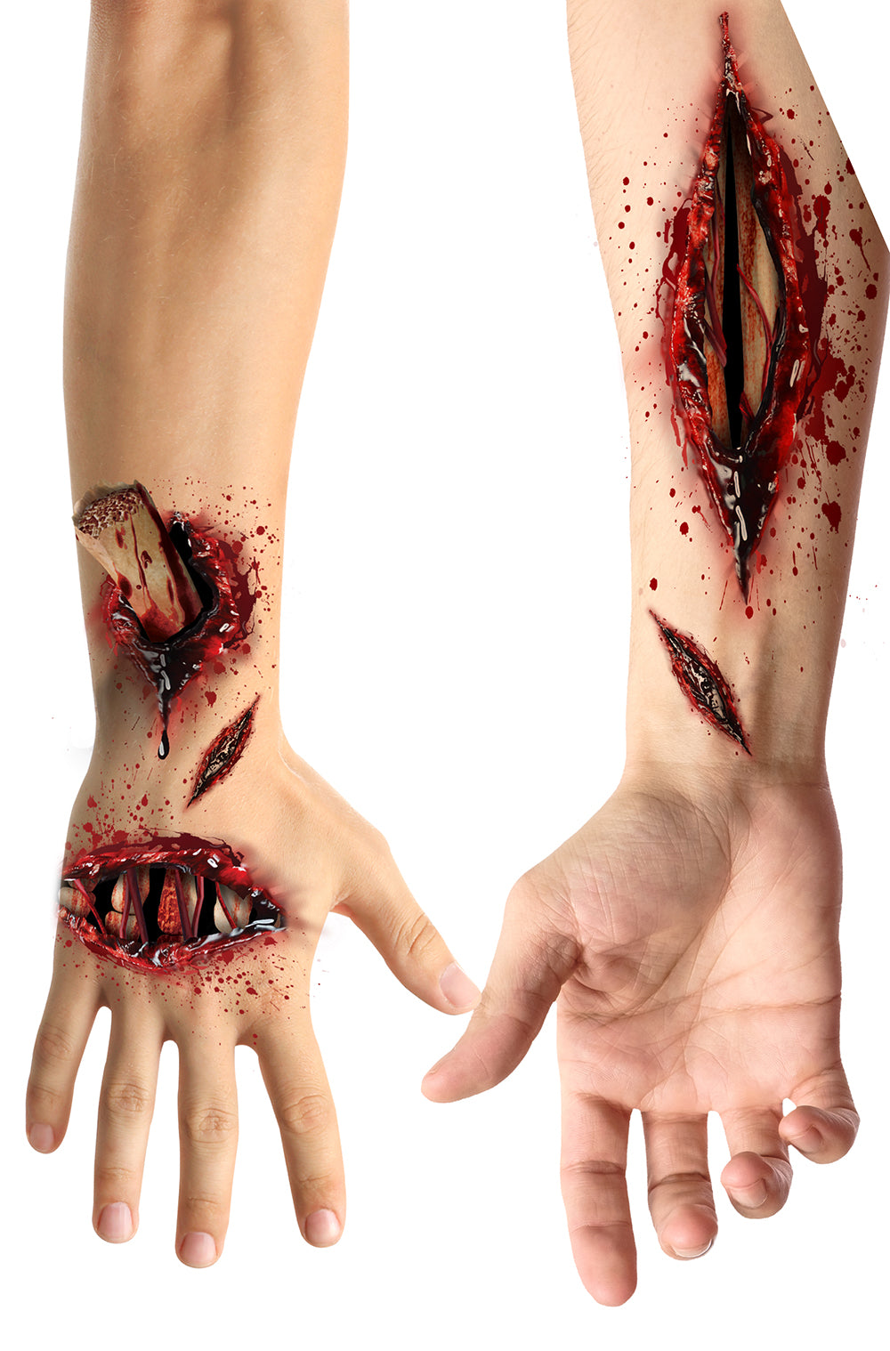 OPEN WOUND ADHESIVE TATTOOS, 30X14 CMS