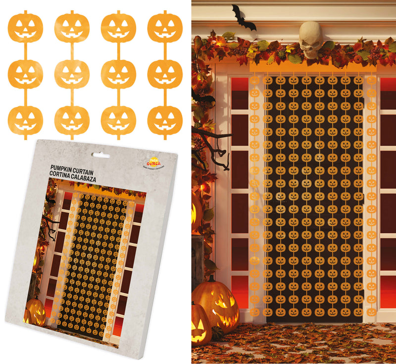 METALLIZED DOOR CURTAIN, 100X200 CM, PUMPKIN