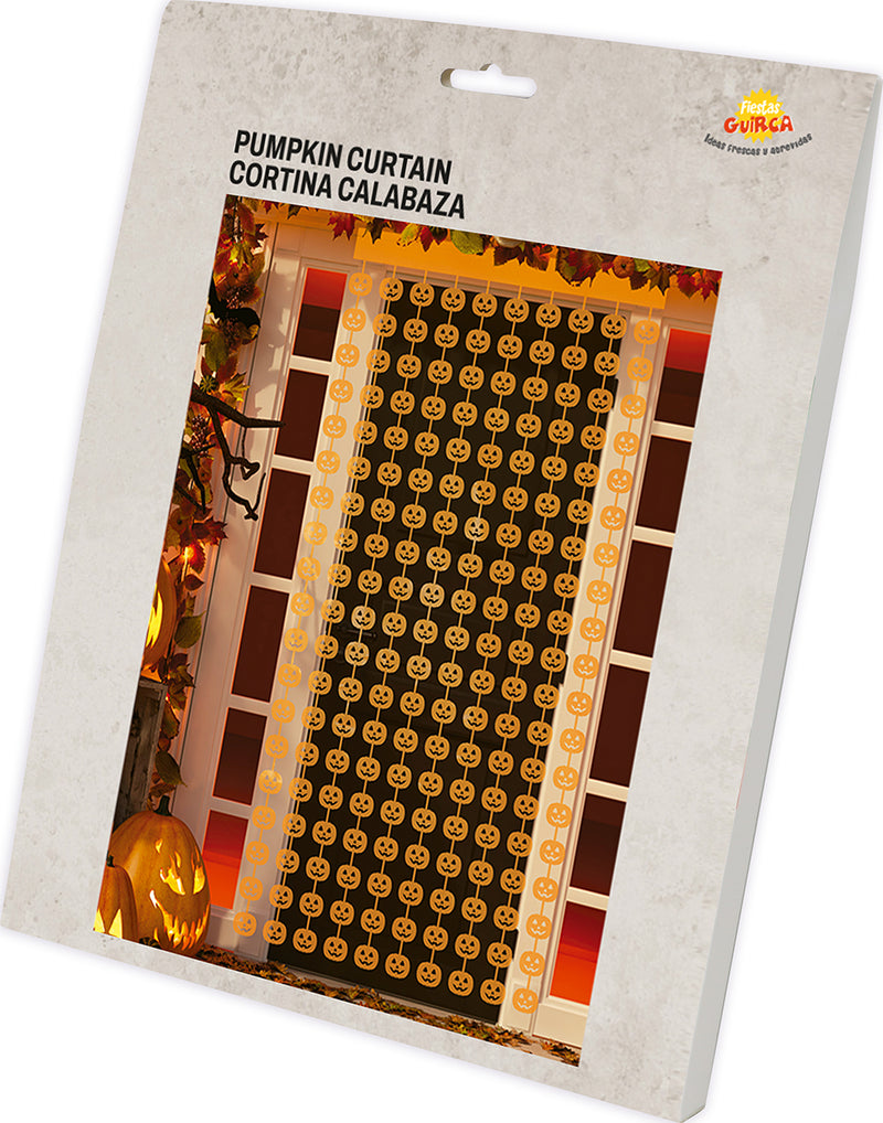 METALLIZED DOOR CURTAIN, 100X200 CM, PUMPKIN