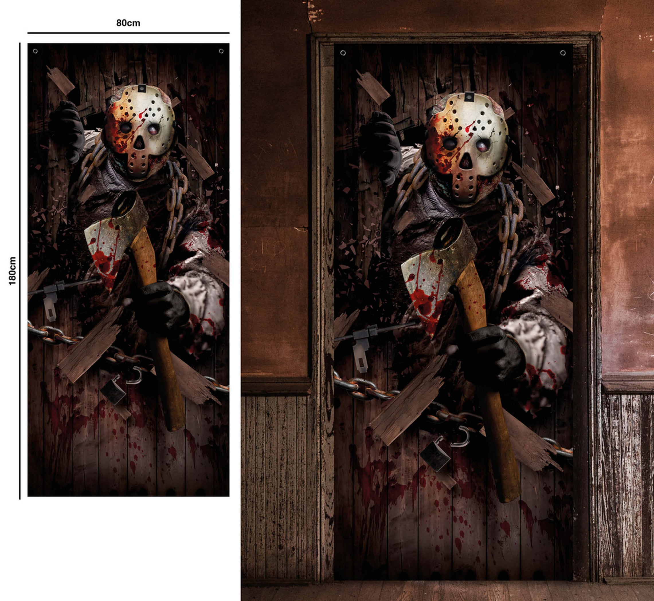SCARY DOOR DECORATION, 80X180 CM