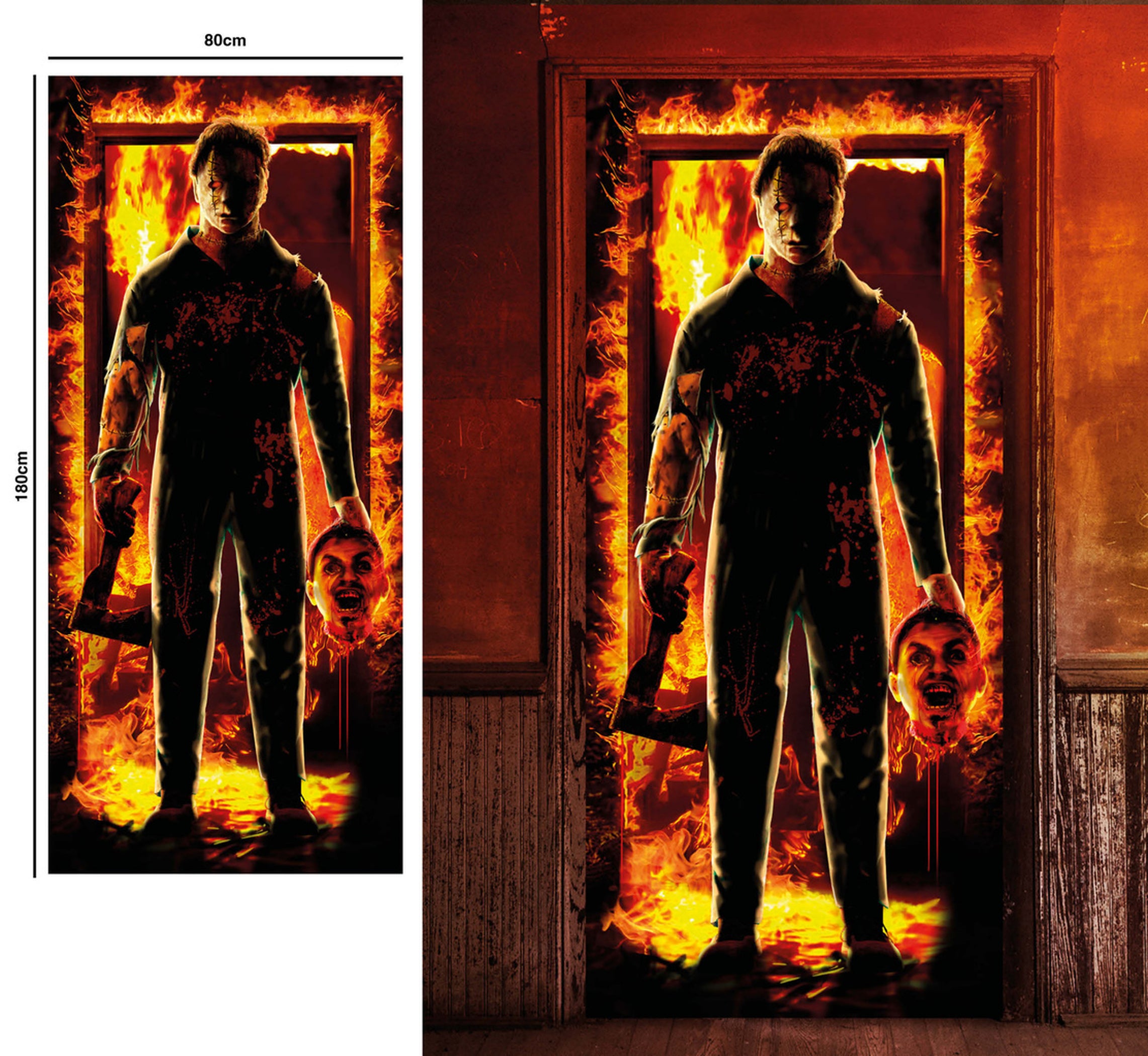SCARY DOOR DECORATION, 80X180 CM