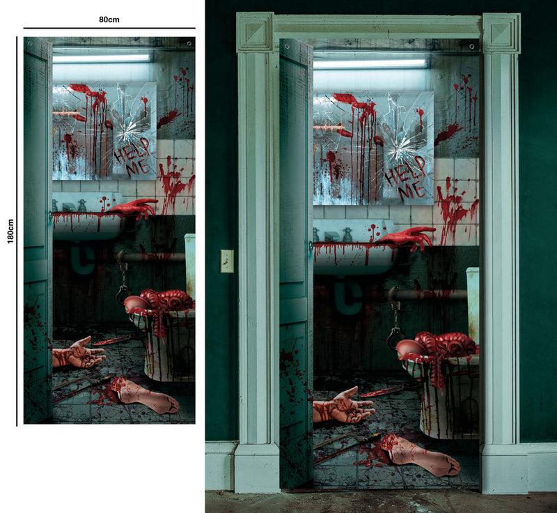 SCARY DOOR DECORATION, 80X180 CM