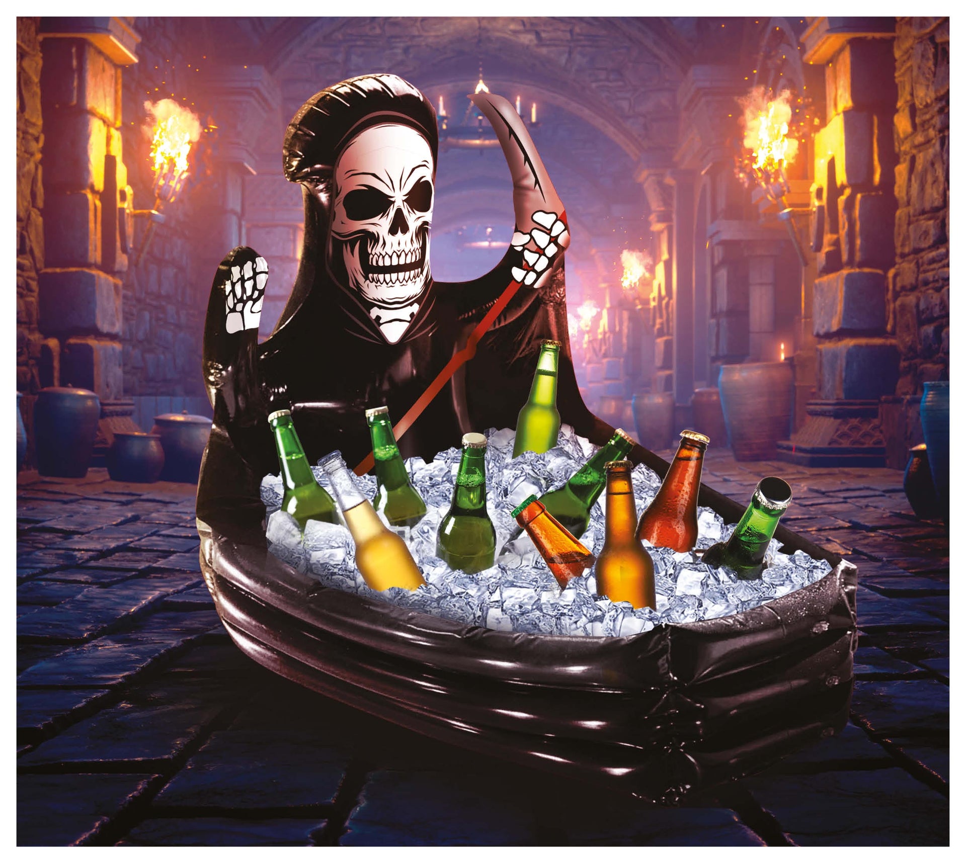 DEATH COFFIN INFLATABLE FRIDGE, 100X35 CMS.