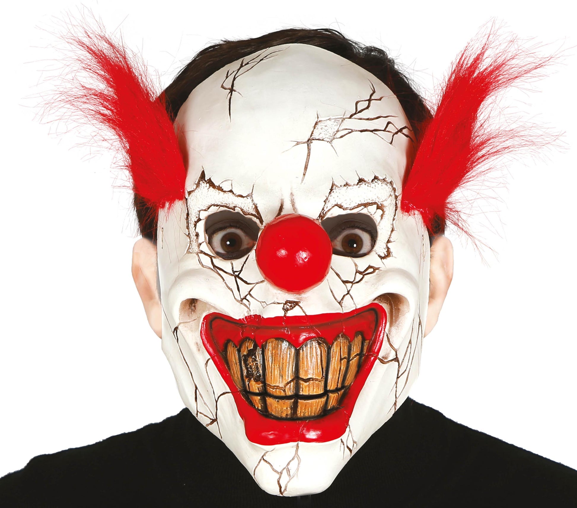HORROR CLOWN MASK WITH HAIR LATEX