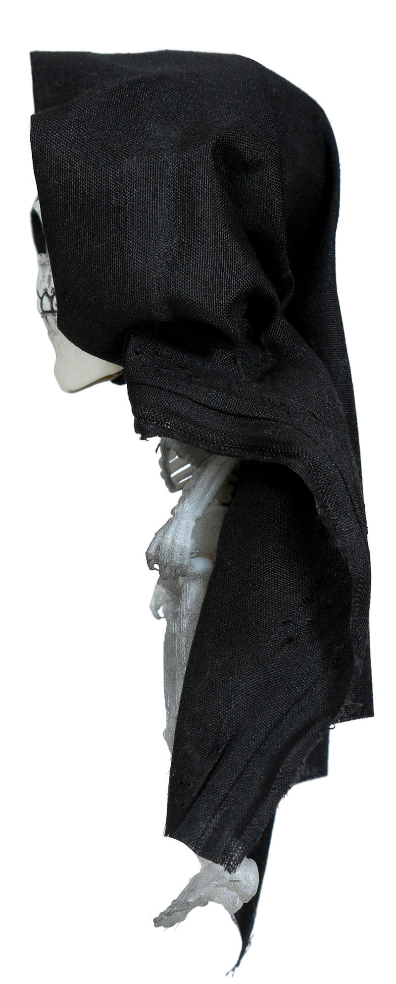 HANGING BIG HEAD SKELETON WITH HOOD 15 CM