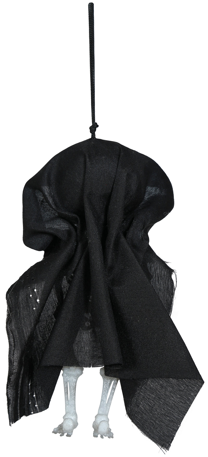 HANGING BIG HEAD SKELETON WITH HOOD 15 CM