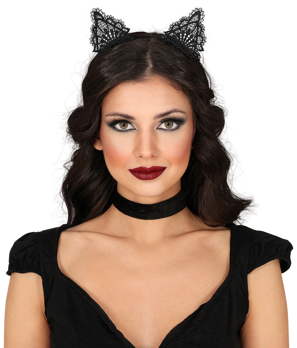 EMBROIDERED KITTY HEADBAND