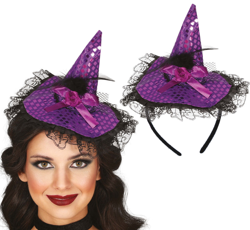 PURPLE WITCH HAT HEADBAND