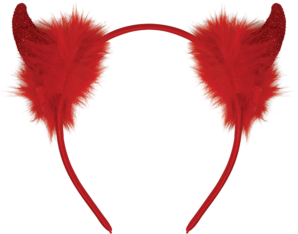 RED DEMON HEADBAND WITH FEATHER