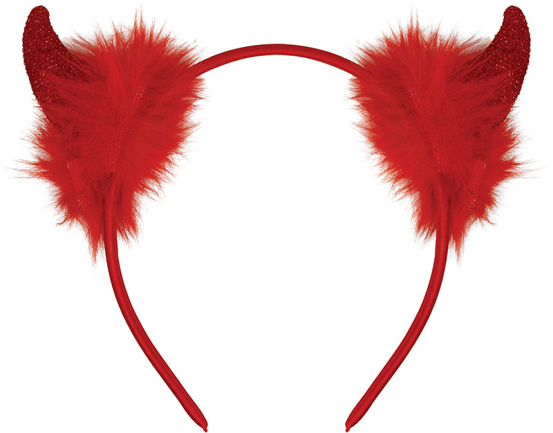 RED DEMON HEADBAND WITH FEATHER