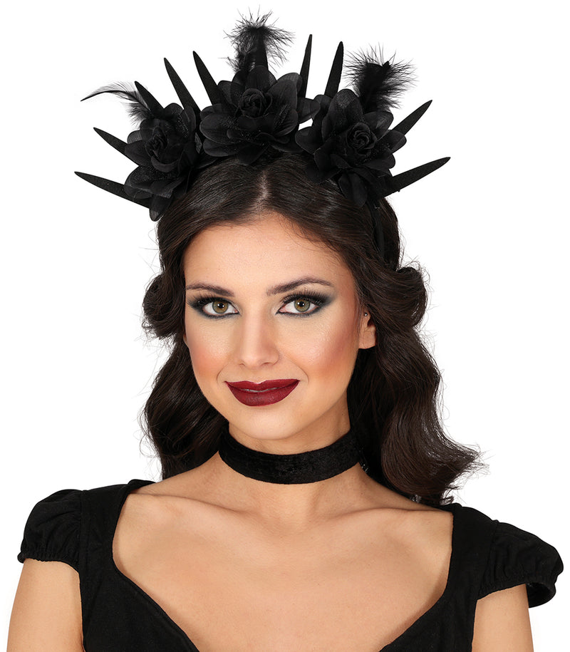 BLACK FLOWER HEADBAND