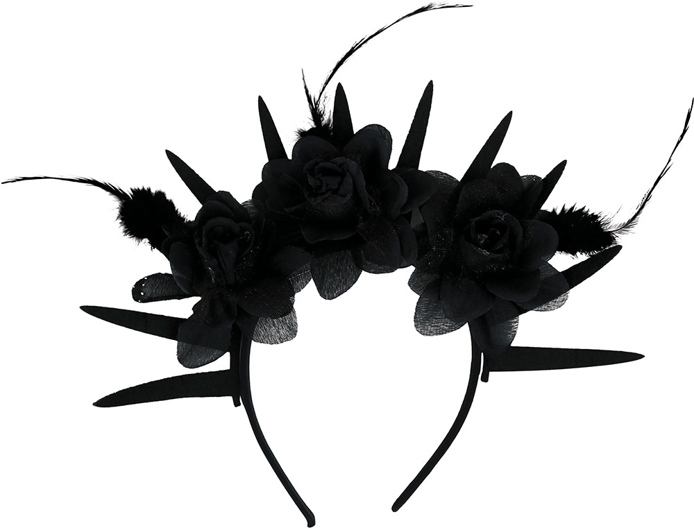 BLACK FLOWER HEADBAND