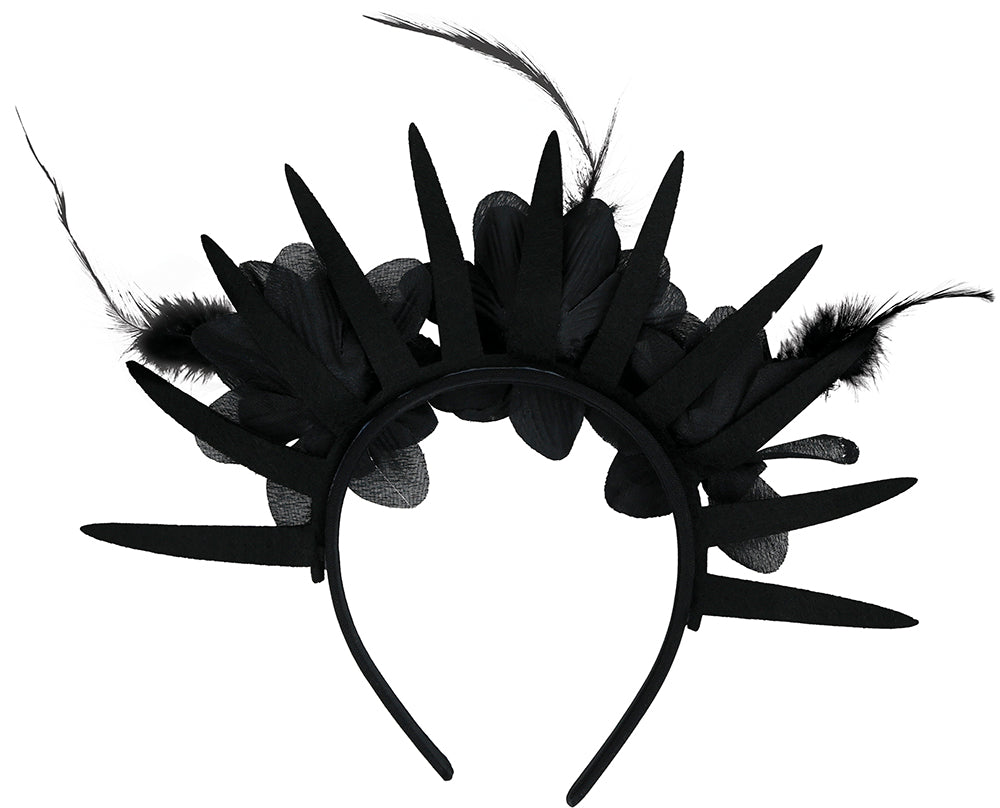 BLACK FLOWER HEADBAND