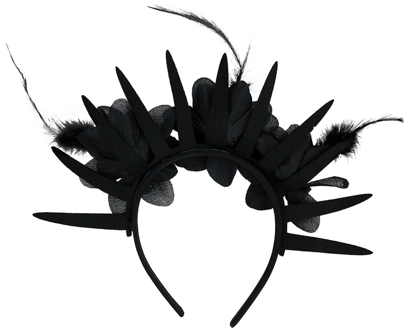 BLACK FLOWER HEADBAND