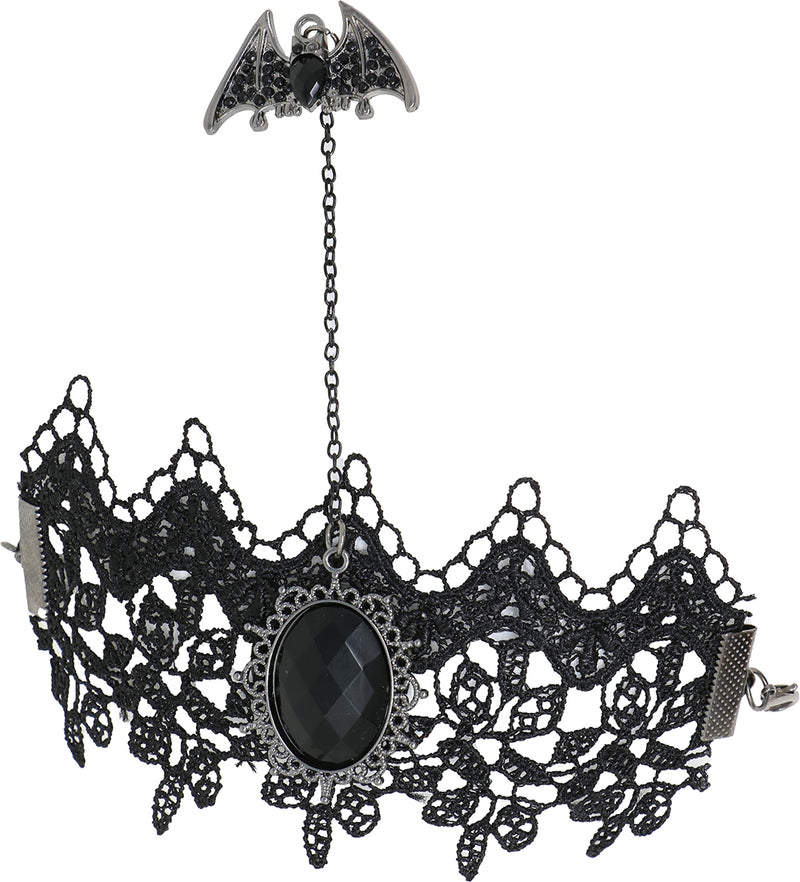 EMBROIDERED BRACELET AND BAT RING