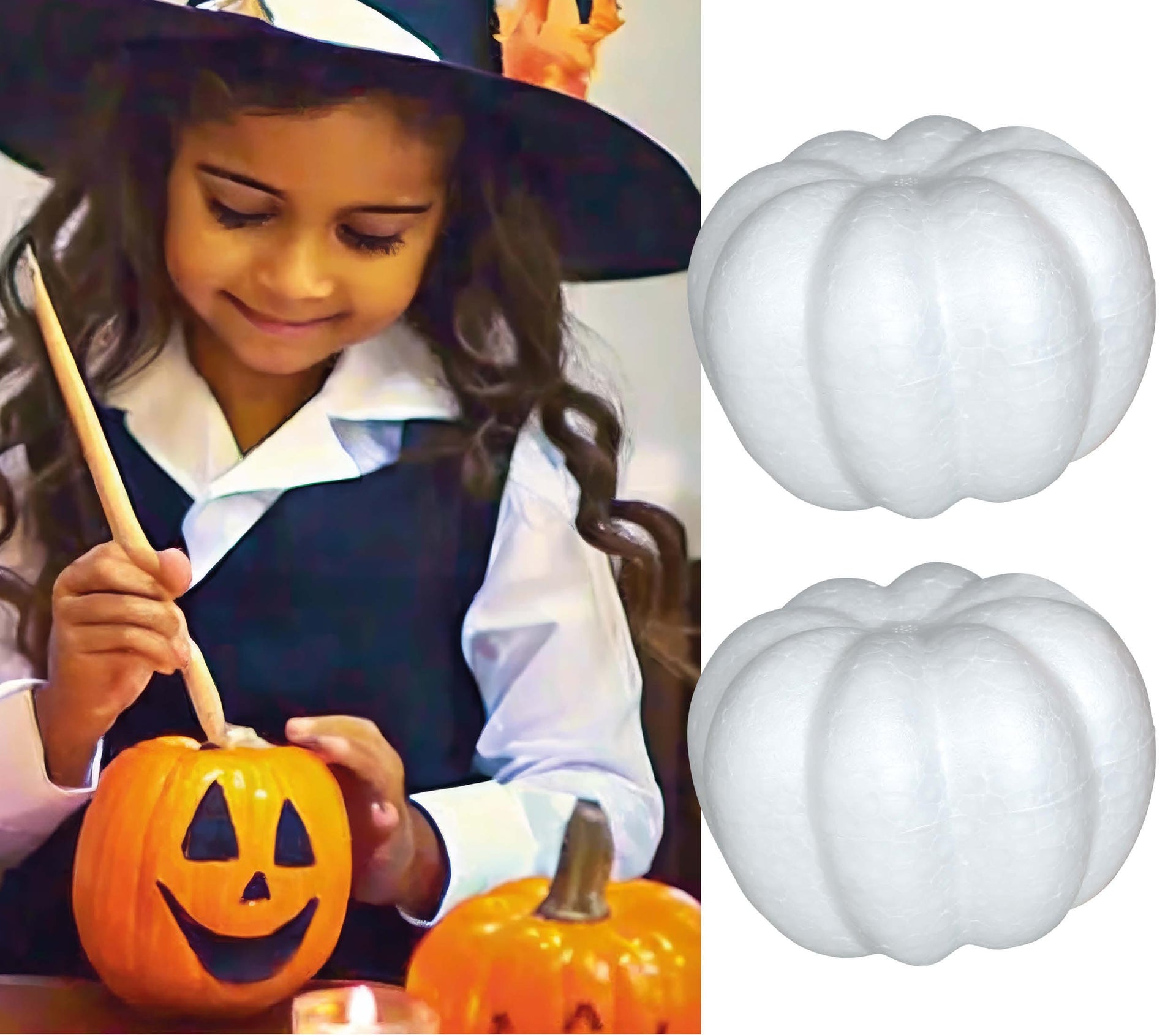 DIY 2 WHITE PUMPKINS TO PAINT 10 CM