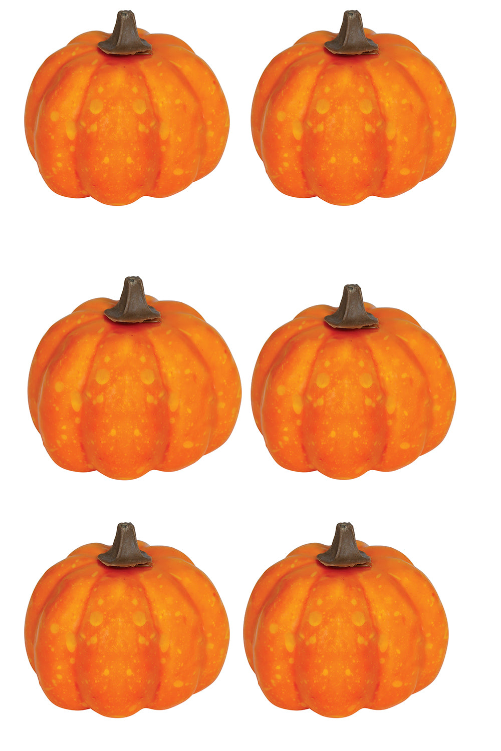 SET OF 6 LACQUERED ORANGE PUMPKINS, FOAM, 3.5 CM