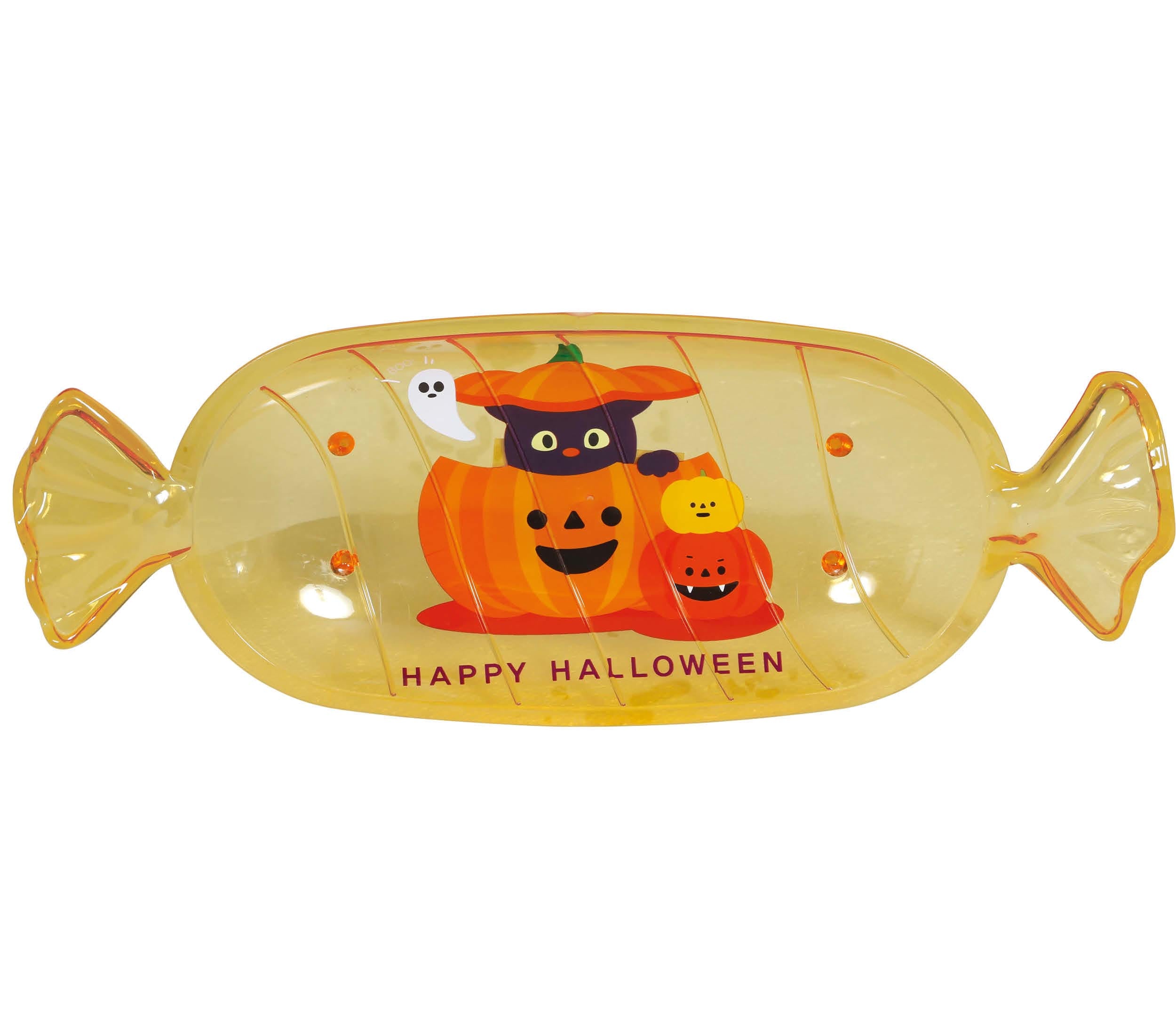ORANGE HALLOWEEN CANDY BOWL, 34X13 CMS