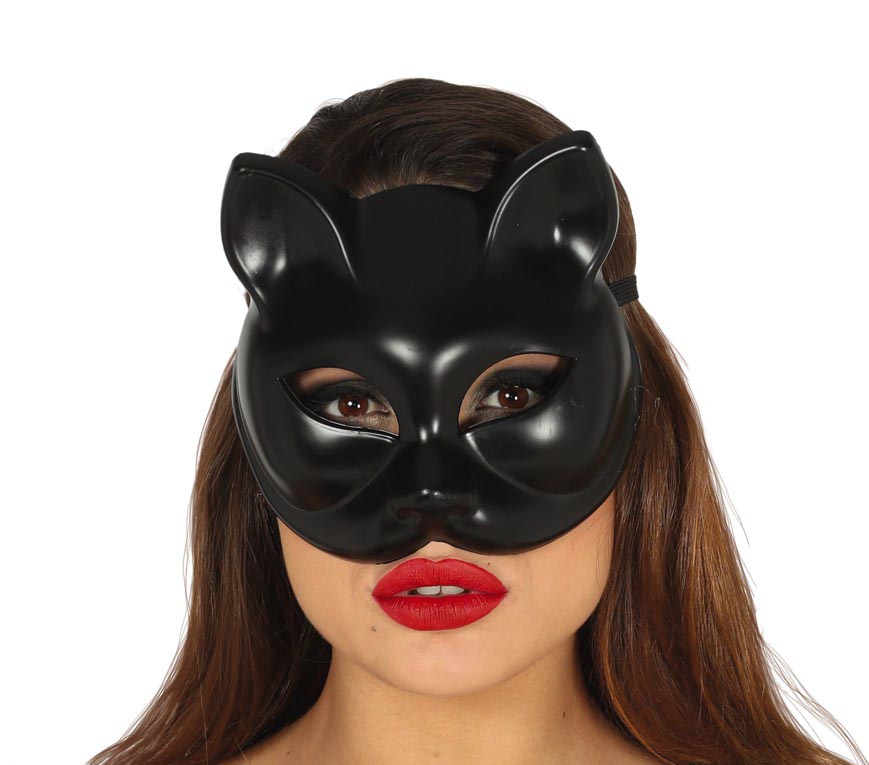 BLACK KITTY MASK, PVC