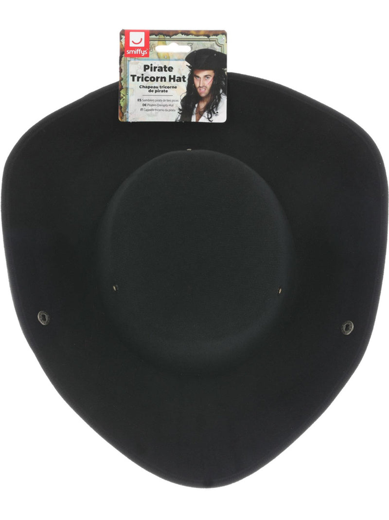 Pirate Tricorn Hat, Black - 3